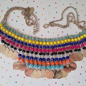 Like New Colorful Beaded Chain Aldo Necklace